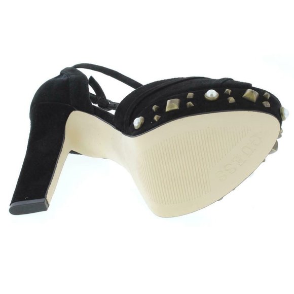 NWT GUESS Kenzie Suede Ankle Strap Platform Heels - Picture 4 of 12